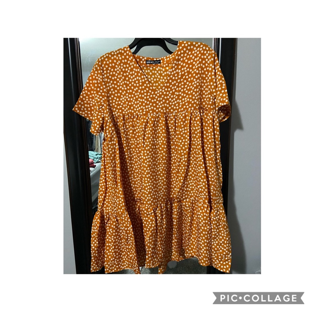 Orange floral dress